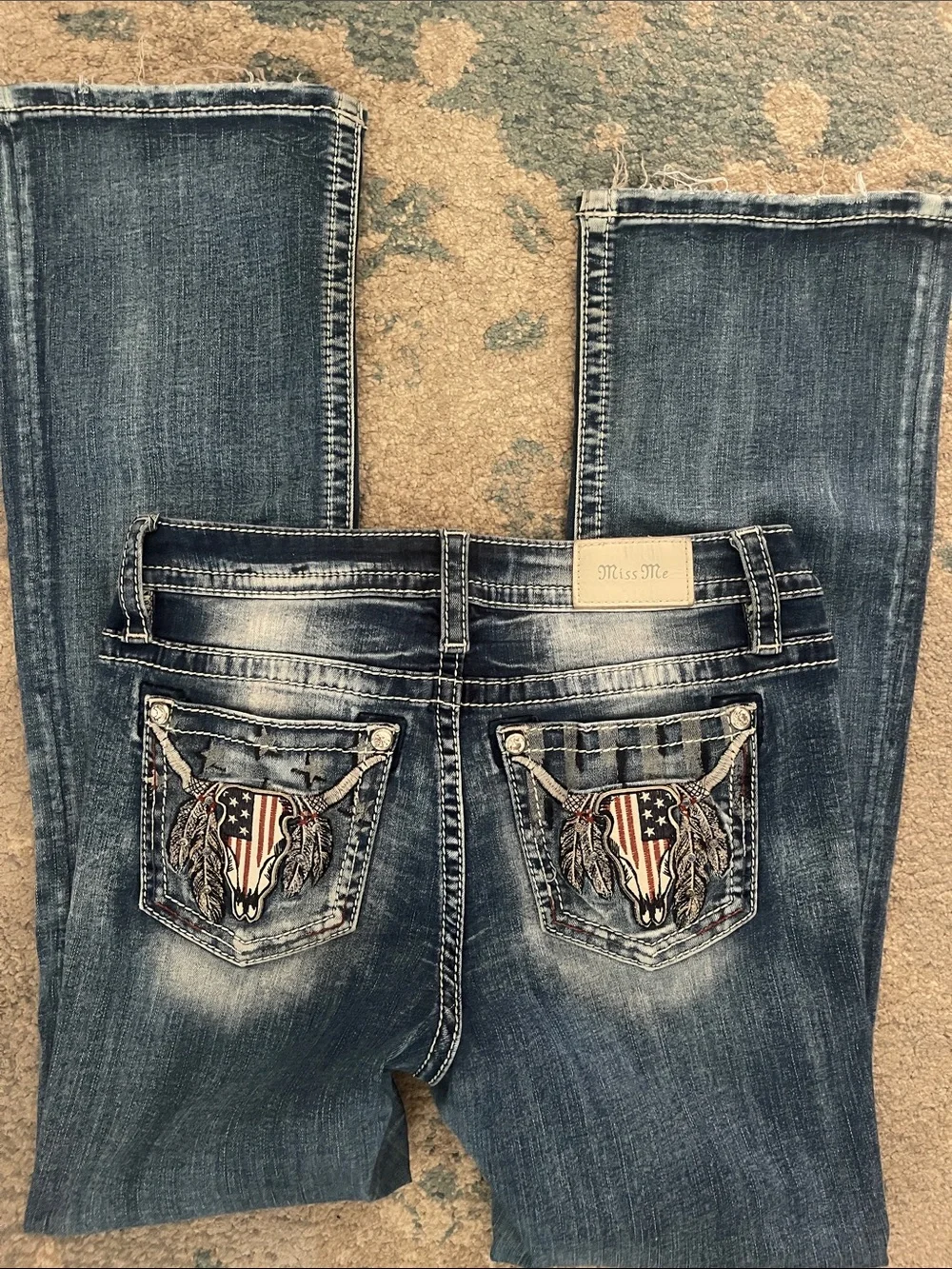 Miss Me Flare Jeans . Patriotic Bull . Size 29 - Picture 10 of 15